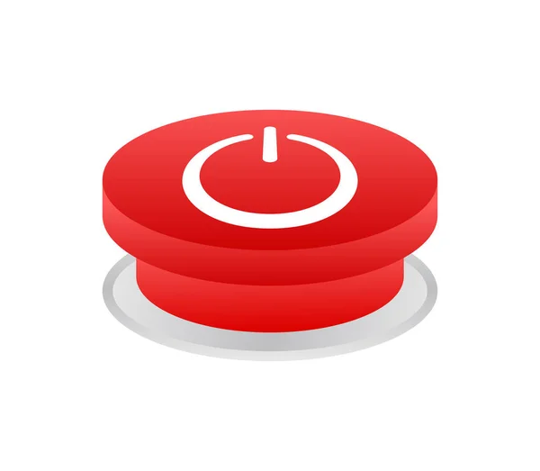 Botão Energia Vermelho Ícones Iniciar Botão Liga Desliga Ilustração Estoque — Vetor de Stock