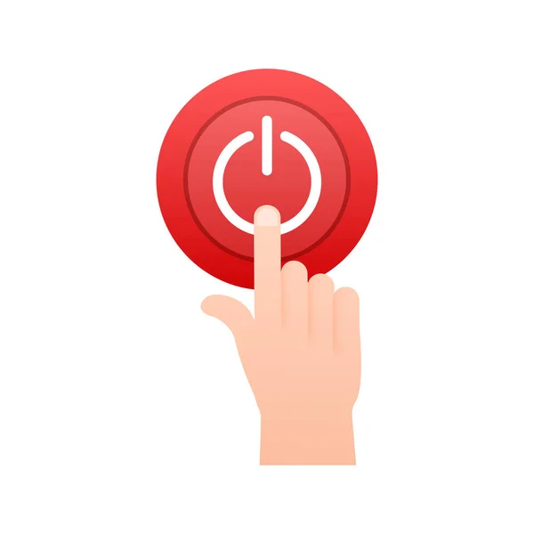Красная Кнопка Питания Бездорожье Включите Кнопку Питания Векторная Иллюстрация — стоковый вектор