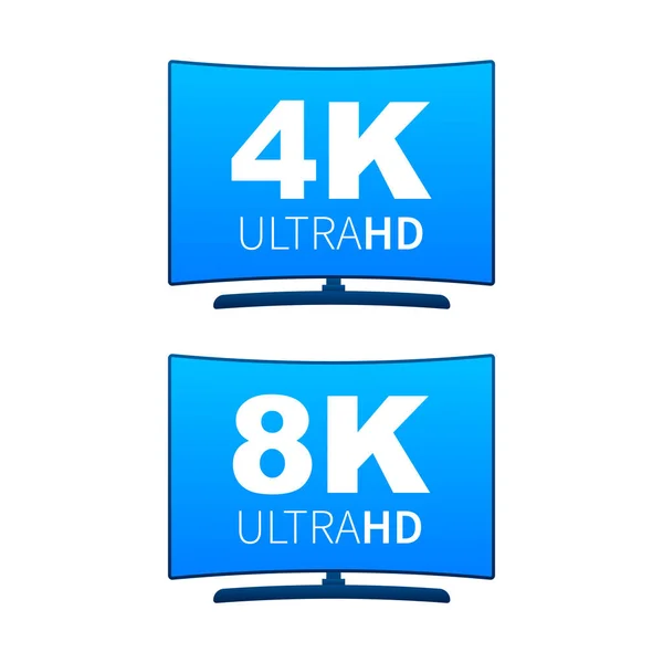 Etiqueta Ultra Alta Tecnologia Display Televisão Led Ilustração Vetorial —  Vetores de Stock