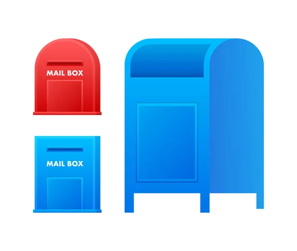 Set Mail Box Post Mailbox Ilustração Estoque Vetorial —  Vetores de Stock