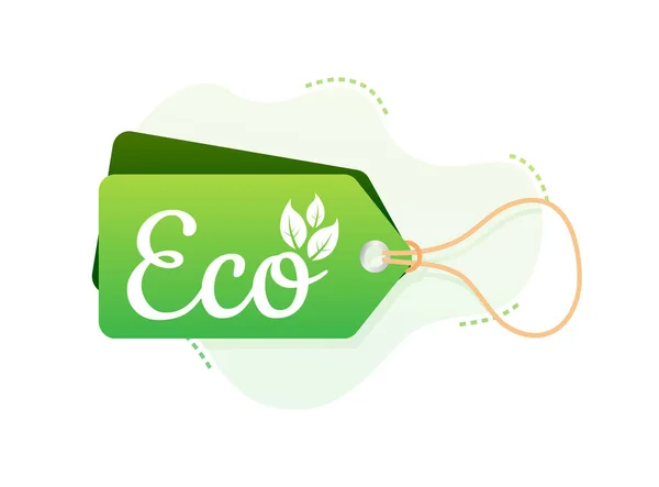 Organikus Természetes Címke Árcédula Környezetbarát Vektorállomány Illusztrációja — Stock Vector