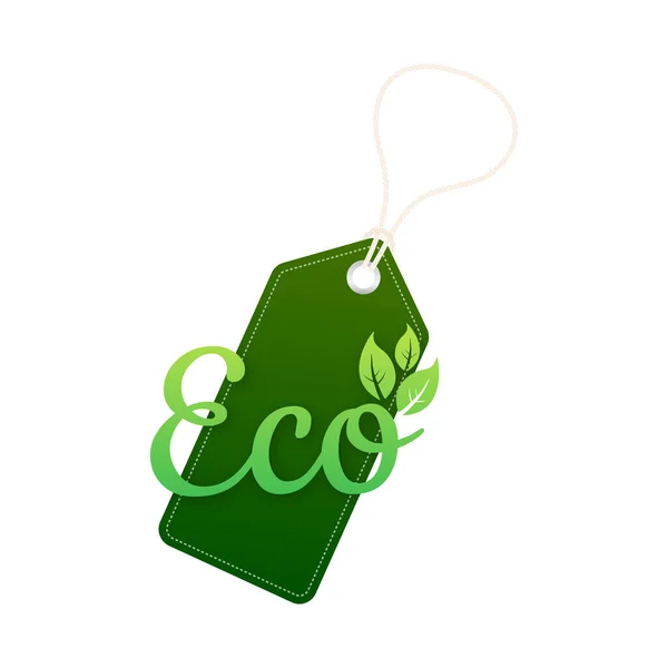 Organic Natural Label Price Tag Eco Friendly Vector Stock Illustration — Stock Vector