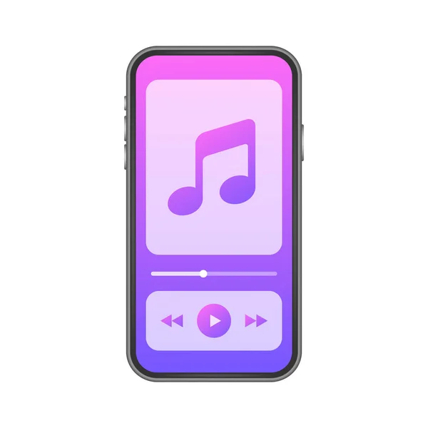 Interfejs Aplikacji Mobilnych Odtwarzacz Muzyki Aplikacja Muzyczna Stan Wektora Ilustracja — Wektor stockowy