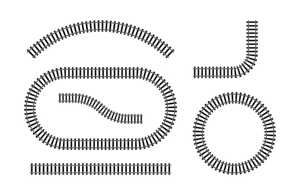 Залізничні Колії Залізнична Колія Рейки Спальні Місця Векторна Стокова Ілюстрація — стоковий вектор