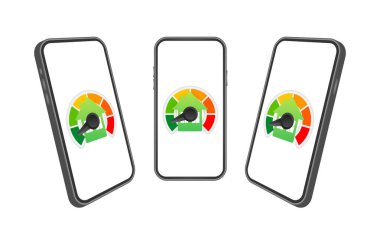 Akıllı telefondan enerji tasarruflu şema. Yeşil enerji. Vektör stok illüstrasyonu