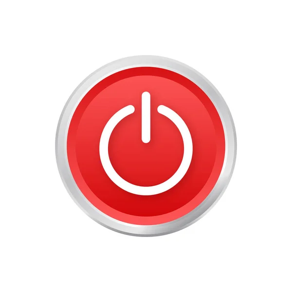 Botón Encendido Rojo Iconos Botón Encendido Ilustración Stock Vectorial — Vector de stock