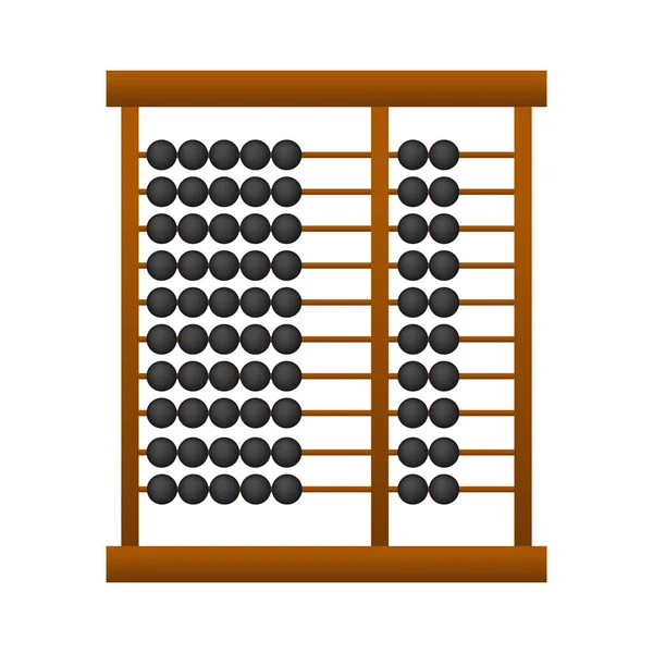 Träet Abacus Ikonen Beräkningsverktyg Illustration Vektorbeståndet — Stock vektor