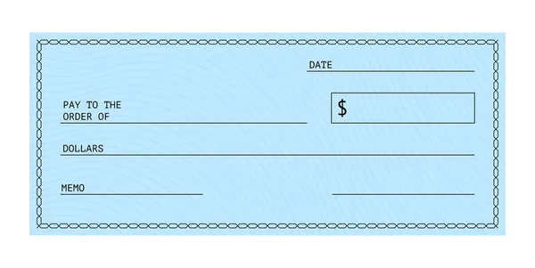 Blank Check Financial Payment Chequebook Template Vector Stock Illustration — Stock Vector