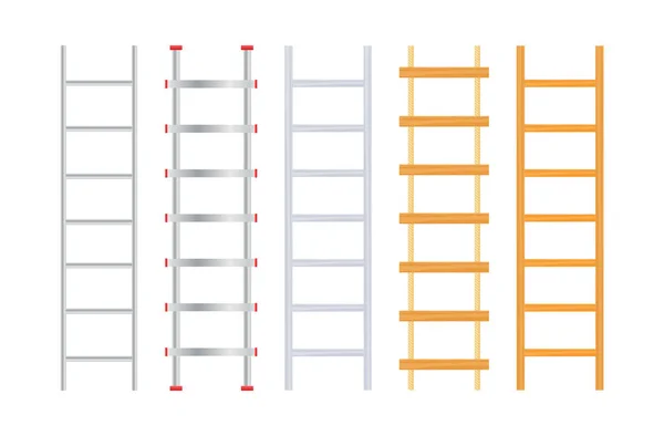 Ξύλινες Σκάλες Βήμα Σκάλα Οικιακά Εργαλεία Εικονογράφηση Διανύσματος — Διανυσματικό Αρχείο