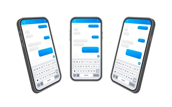 Εφαρμογή Διασύνδεσης Συνομιλίας Παράθυρο Διαλόγου Clean Mobile Design Concept Αγγελιοφόρος — Διανυσματικό Αρχείο
