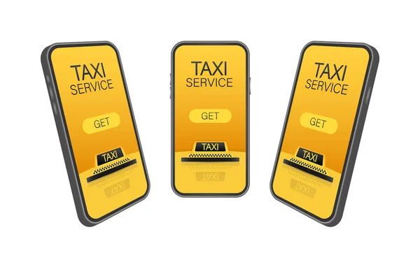 택시잡아 온라인 모바일 애플리케이션 서비스 — 스톡 벡터