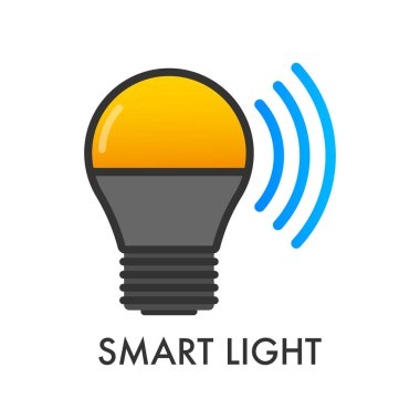 Light bulb. Smart light icon. Wireless communication technology. Vector stock illustration