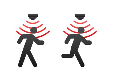 Motion sensor icon. Touch signal. Motion sensor waves. Vector stock illustration
