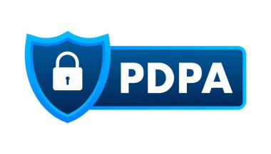 Personal data protection act - PDPA. Secure data. Shield icon. Vector stock illustration