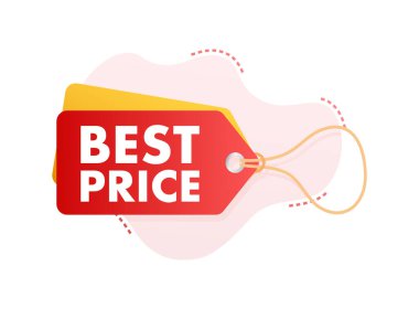 Best price web design elements. Shopping tags and best price badge. Vector stock illustration