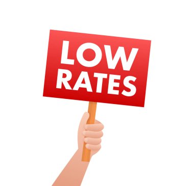 Low rates. Percent down. Cost rate. Vector stock illustration