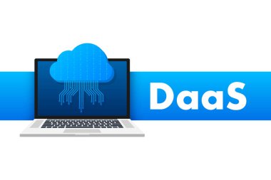 DaaS - Desktop as a Service. Cloud based software. Vector stock illustration