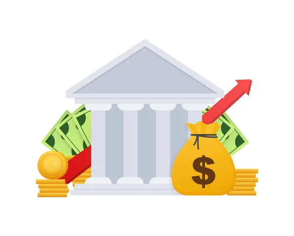 Bank Deposit Investment Financial Investment Keep Accumulate Cash Savings Vector — Stok Vektör