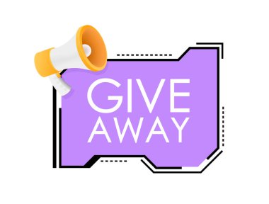 Sosyal medya yarışmaları ve özel teklifler için bağış pankartı. Vektör stok illüstrasyonu