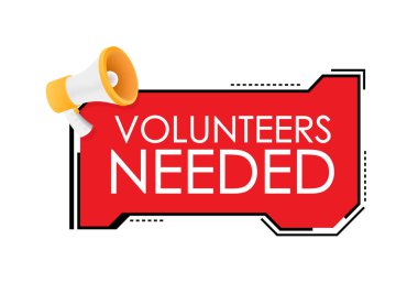 Megafon El, mesaj gönüllüleriyle iş konsepti. Vektör stok illüstrasyonu.