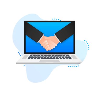 Shaking hands. Contract agreement. Successful transaction. Vector stock illustration