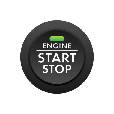 Car engine start stop button. Starting and stopping switch for motor vehicles