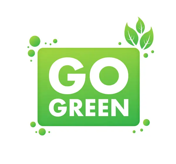Allez Icône Verte Panneau Écologique Adopter Durabilité Environnementale Illustration Vectorielle — Image vectorielle