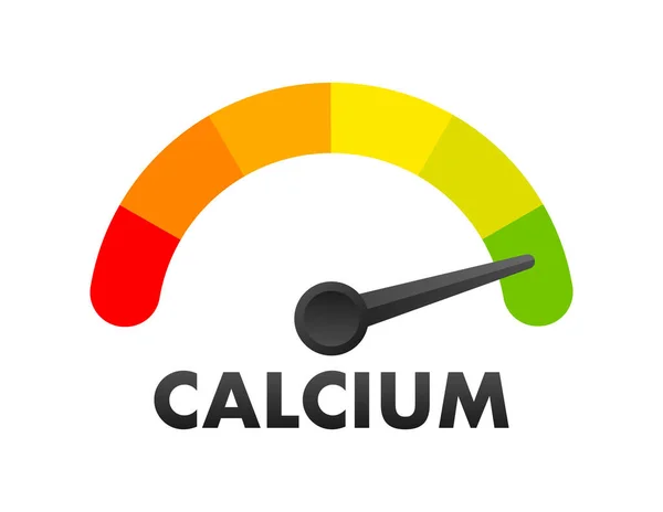 Calcium Level Meter Messskala Kalzium Tacho Anzeige Vektorillustration Stockvektor