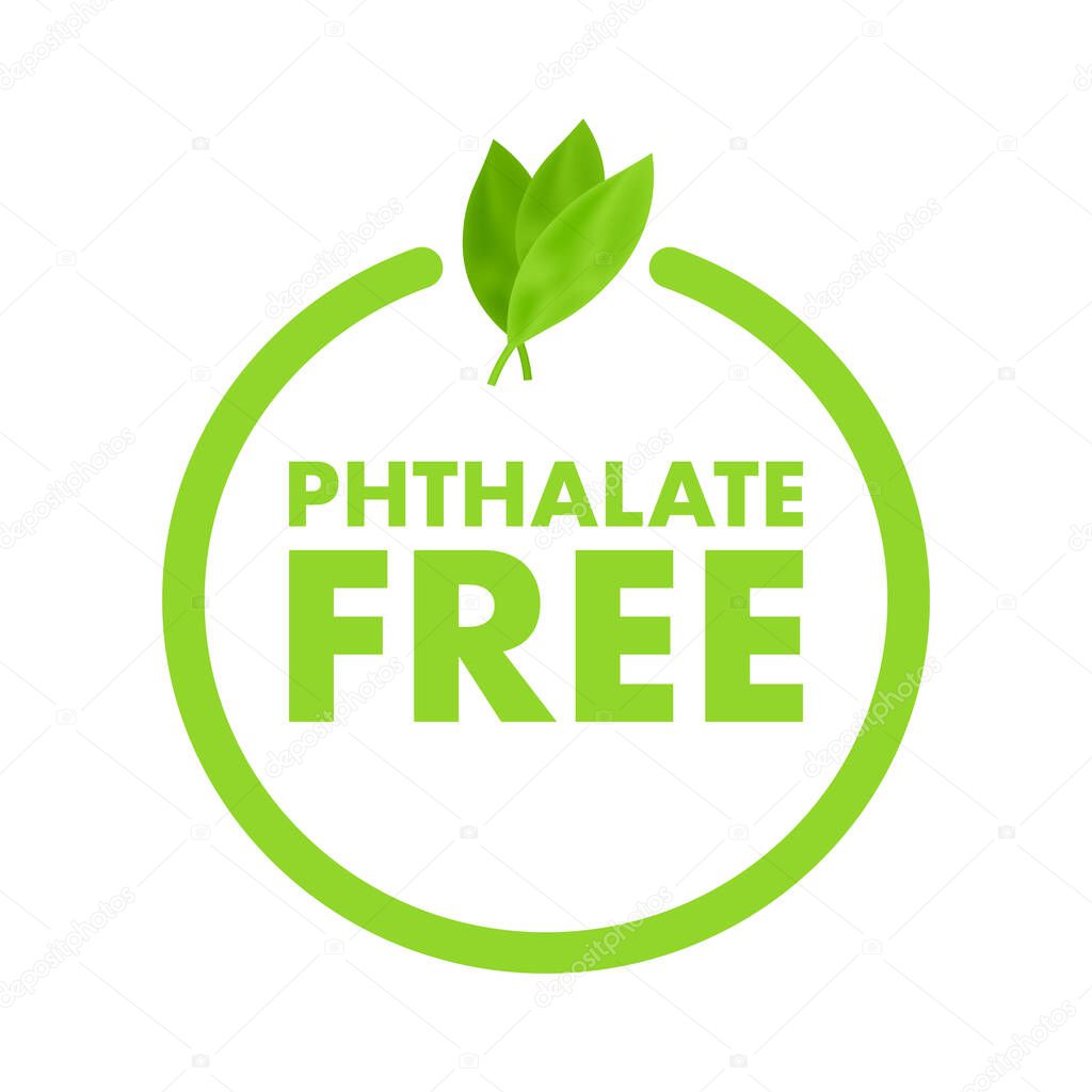 Phthalate free sign, label. Product with no phthalate added icon. Vector illustration
