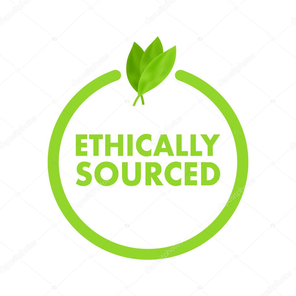 Ethically sourced. Natural and organic products. Vector illustration