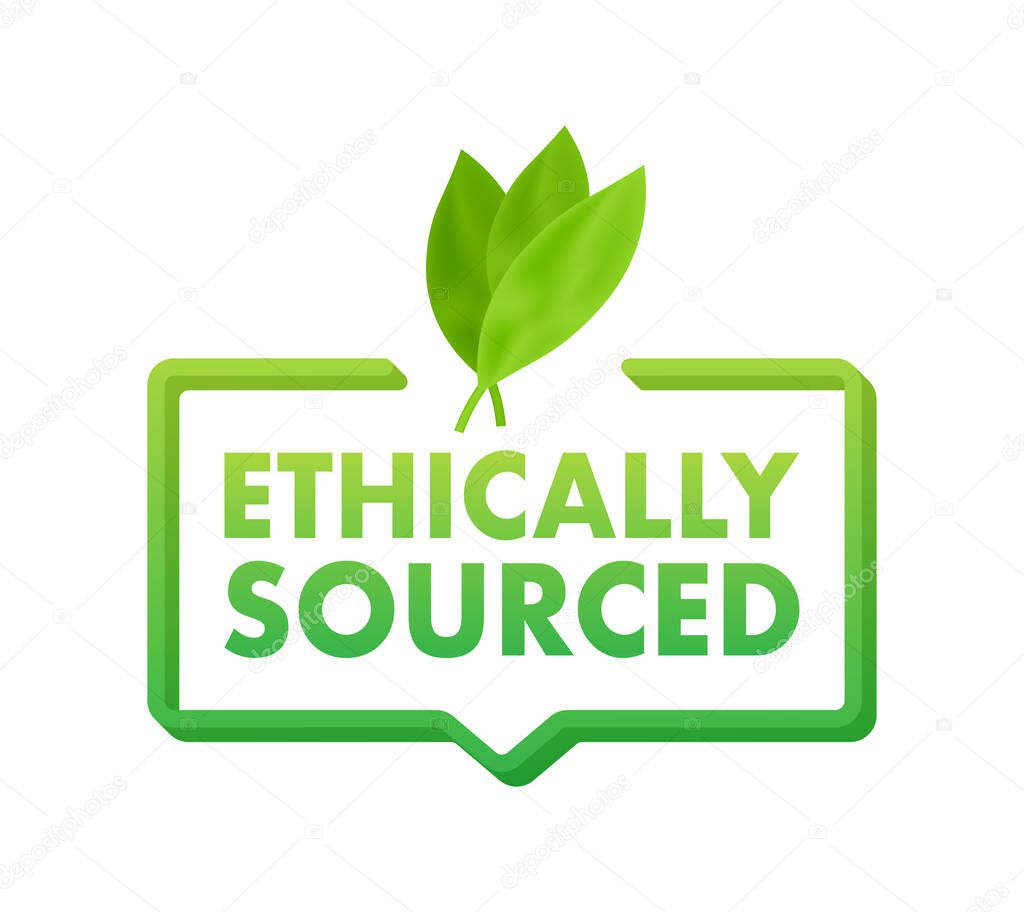 Ethically sourced. Natural and organic products. Vector illustration