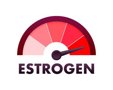Östrojen Seviye Ölçeği, Ölçüm Ölçeği. Östrojen hız göstergesi. Vektör illüstrasyonu