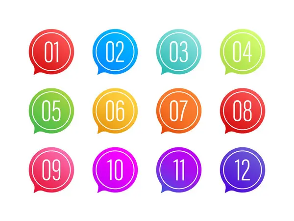 Number Bullet Point Colorful Markers Vector Stock Illustration Stock Illustration