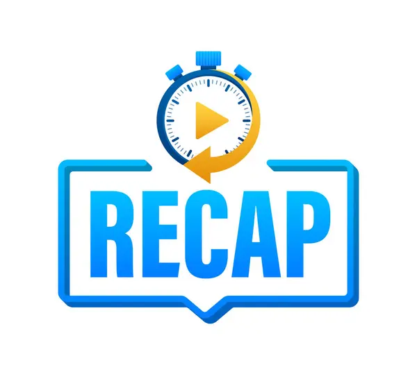 stock vector Recap, video play button replay. Watching on streaming. Vector stock illustration