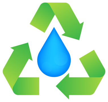 Su Geri Dönüşüm tabelası, etiket. Saf su. hisse illüstrasyonu.