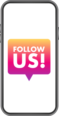 Akıllı telefon ekranında bizi takip edin. hisse illüstrasyonu