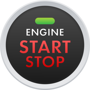 Car engine start stop button. Starting and stopping switch for motor vehicles