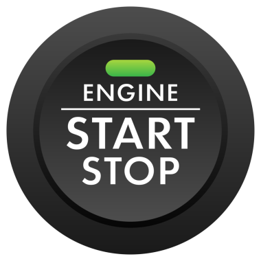 Car engine start stop button. Starting and stopping switch for motor vehicles