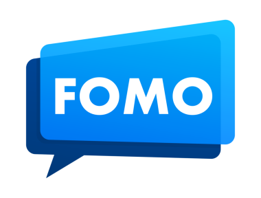 Modern hashtag fomo, her amaç için harika bir tasarım. Tipografi çizimi. Çizgi film çizimi. Düz dizayn. Sosyal medya kavramı