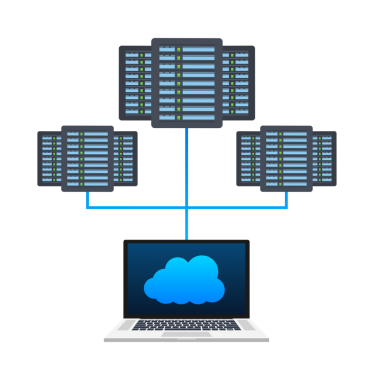 Dağıtılmış Veritabanı, veri depolama Sunucusu. hisse illüstrasyonu