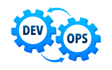 Yazılım geliştirme metodolojisini geliştirir. Dev Ops Yazılım. hisse illüstrasyonu