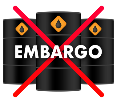 Petrol ambargosu işareti. İthalat petrol ve gaz yasağı. Ekonomik savaşlar. hisse illüstrasyonu