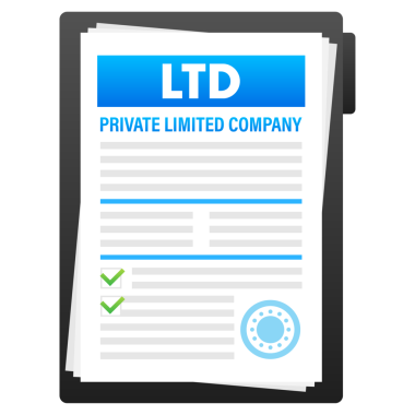 LTD - özel sınırlı şirket. İş konsepti. hisse illüstrasyonu