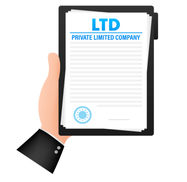 LTD - özel sınırlı şirket. İş konsepti. hisse illüstrasyonu