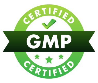 GMP - İyi İmalat Uygulaması onaylı yuvarlak pul, etiket. resimleme