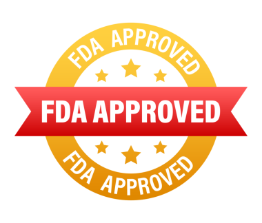 FDA beyaz arka planda grunge kauçuk damgasını onayladı. resimleme