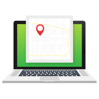 Şehir haritasında GPS navigatör işaretçisi, oradan oraya. resimleme