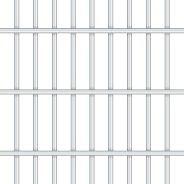 Hapishane parmaklıkları şeffaf olarak izole edilmiş. Özgürlük kavramına giden yol. hisse illüstrasyonu.