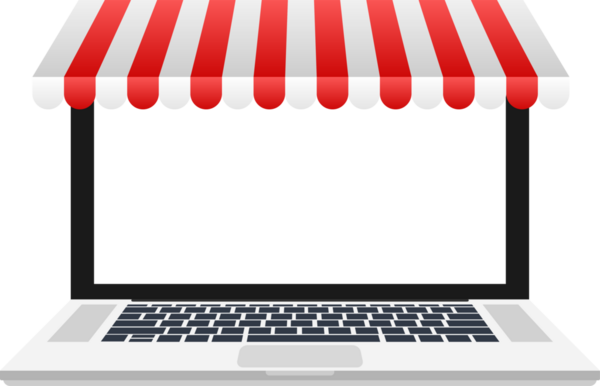 İnternet sitesinde alışveriş sitesi. Çevrimiçi mağaza, laptop ekranında alışveriş konsepti. hisse illüstrasyonu.