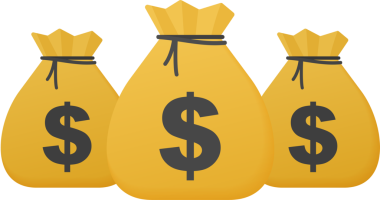 Para Torbası Logo Şablonu, Para Çuvalı. Para yığını. Stok İllüstrasyonu